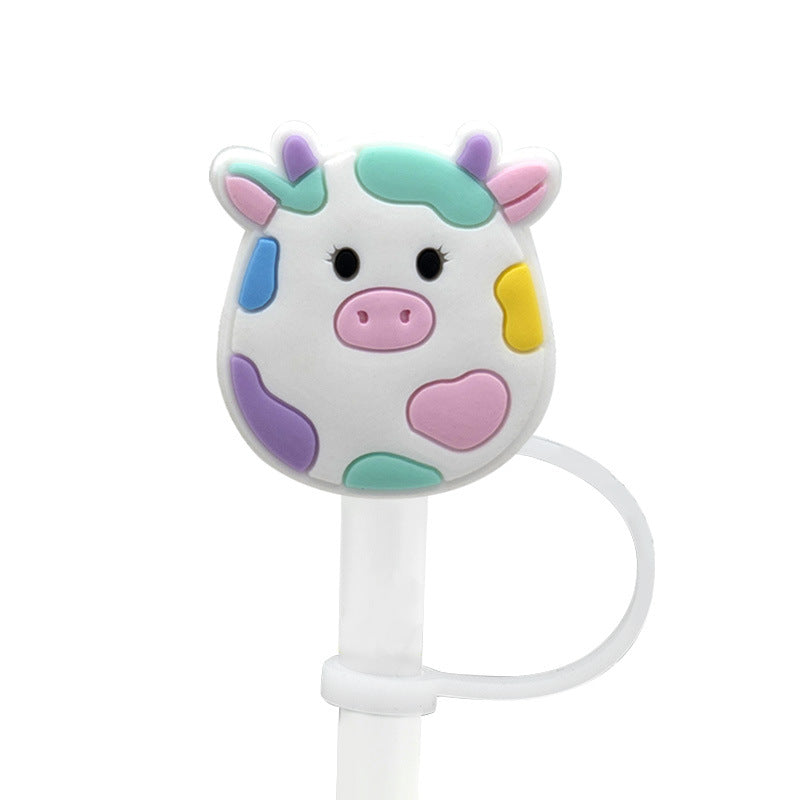 Wholesale of 10pcs Cute Doll Silicone Straw Sets